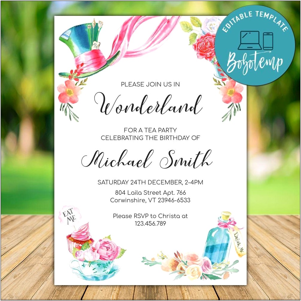 Free Mother's Day Tea Party Invitation Template
