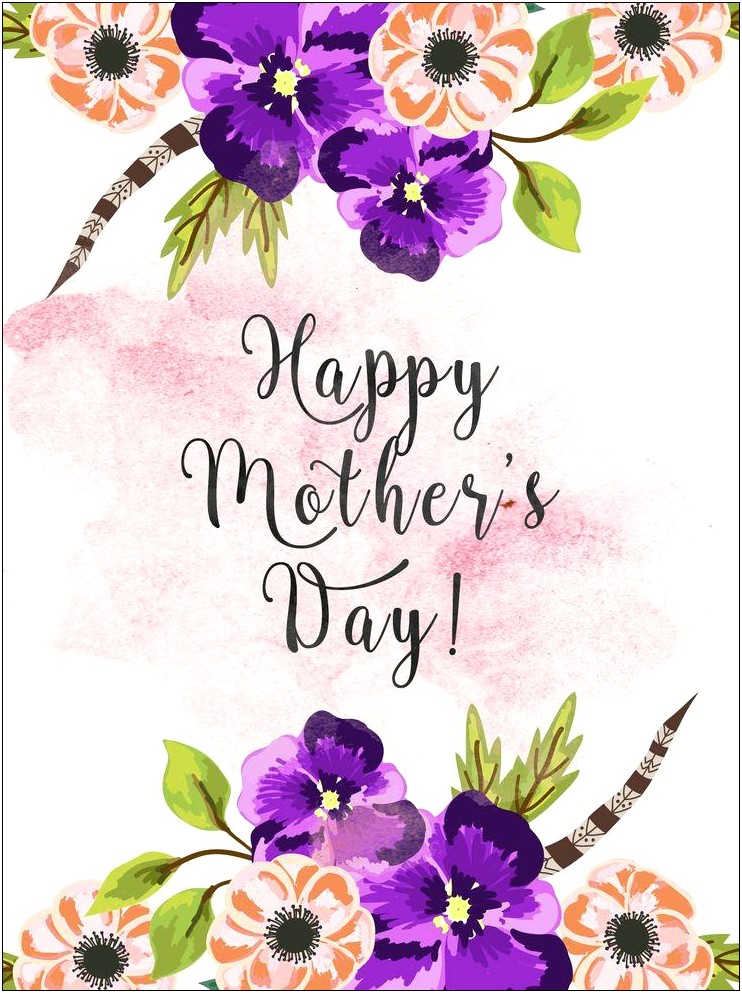 Free Mothers Day Wife Card Template