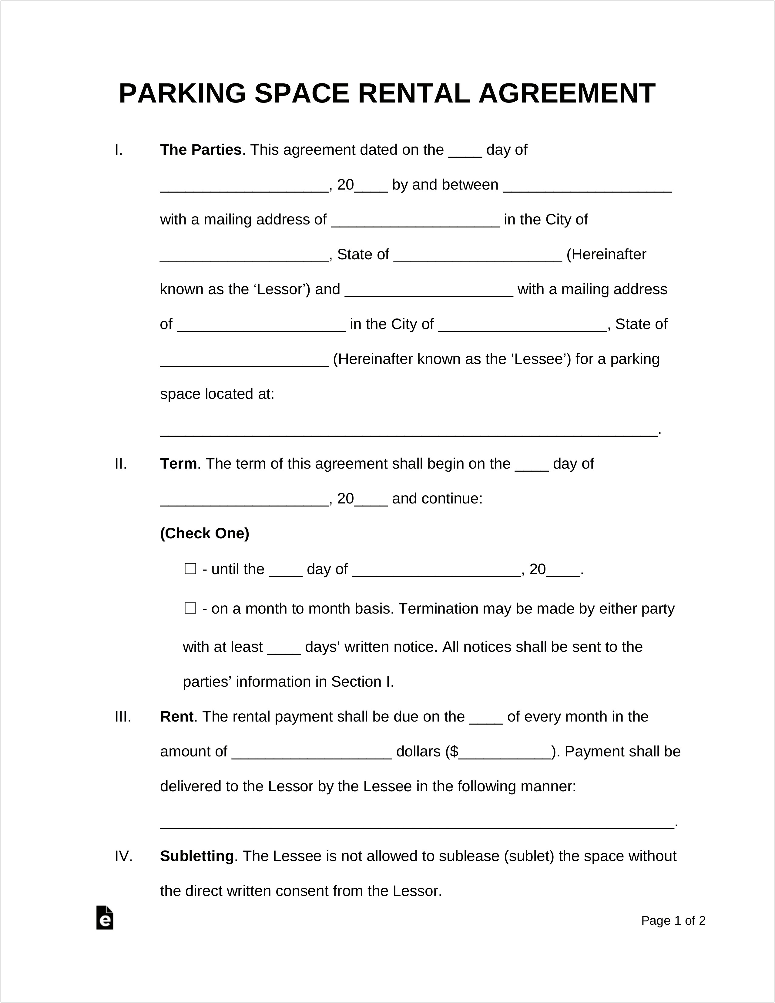 Free Motor Vehicle Lease Agreement Template