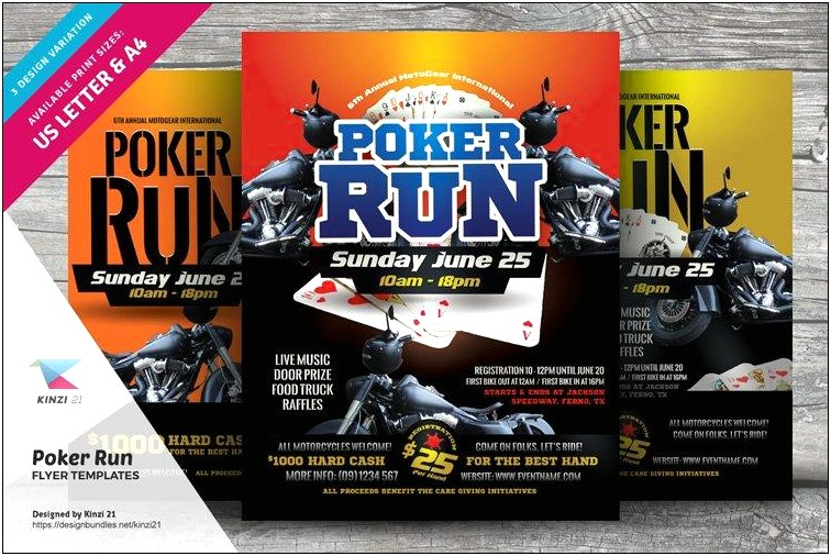 Free Motorcycle Poker Run Flyer Template