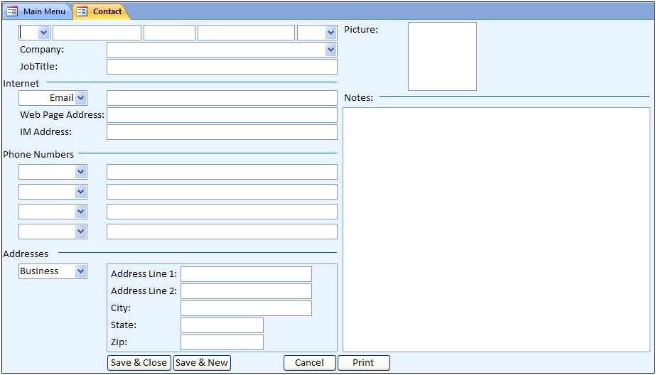 Free Ms Access Crm Database Template