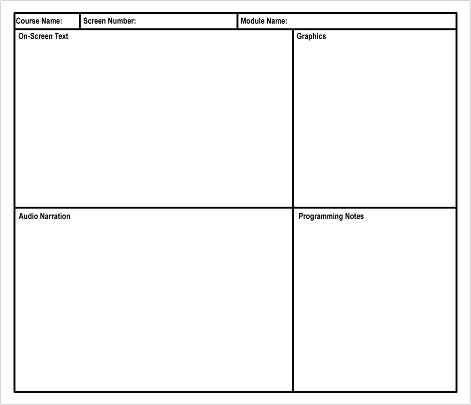 Free Ms Word Elearning Storyboard Templates