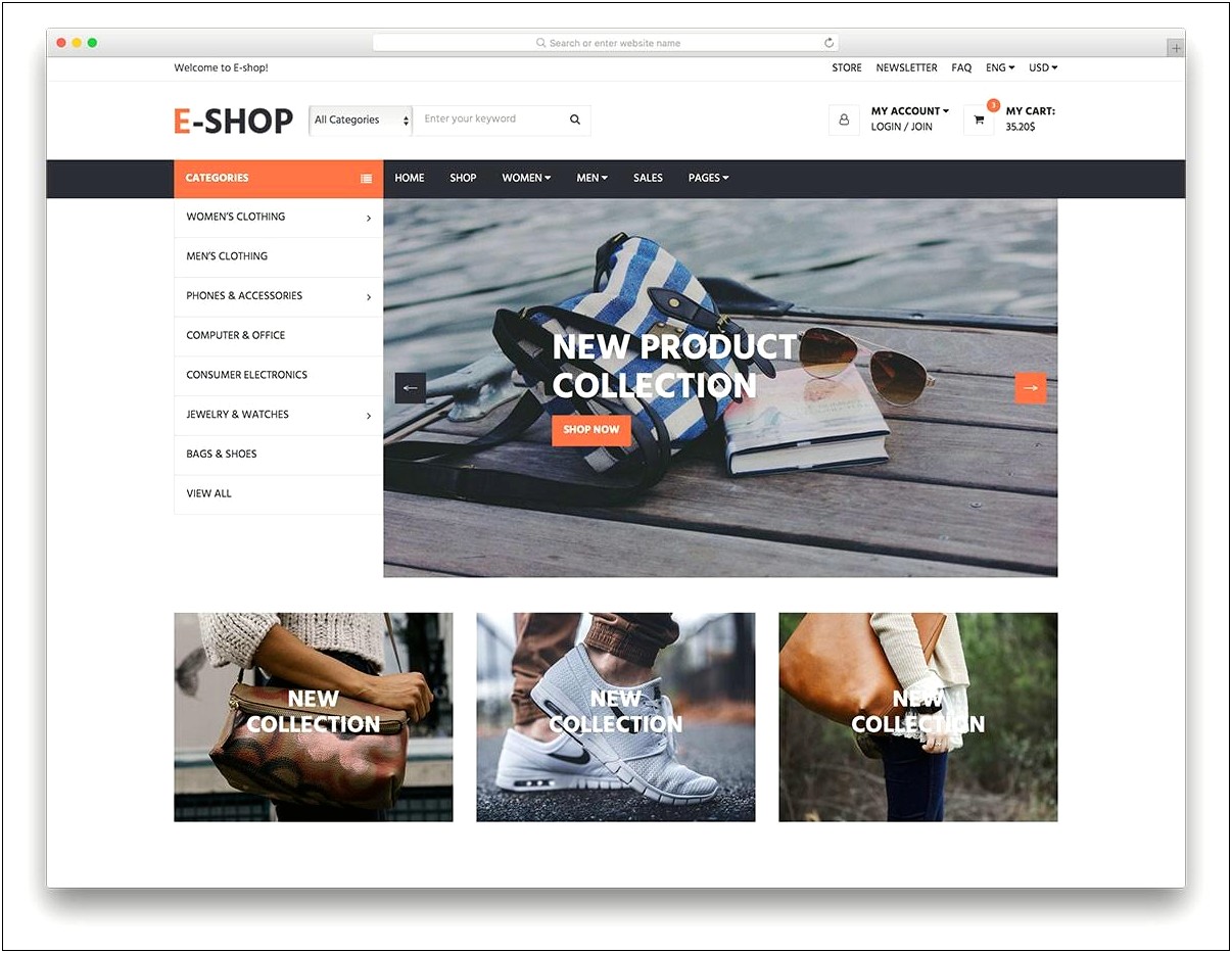 Free Multi Page Ecommerce Web Template Download
