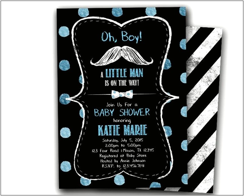 Free Mustache Baby Shower Invitations Templates