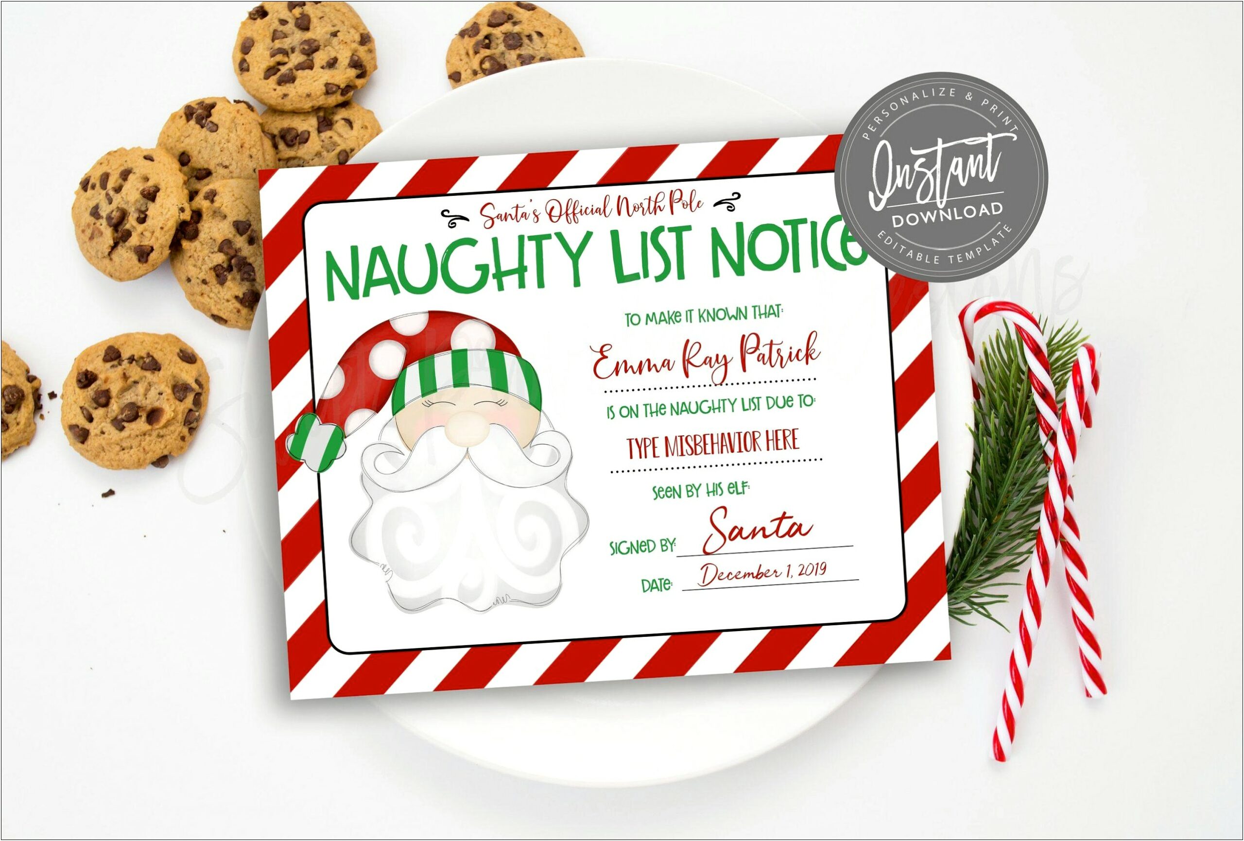 Free Naughty Letter From Santa Template