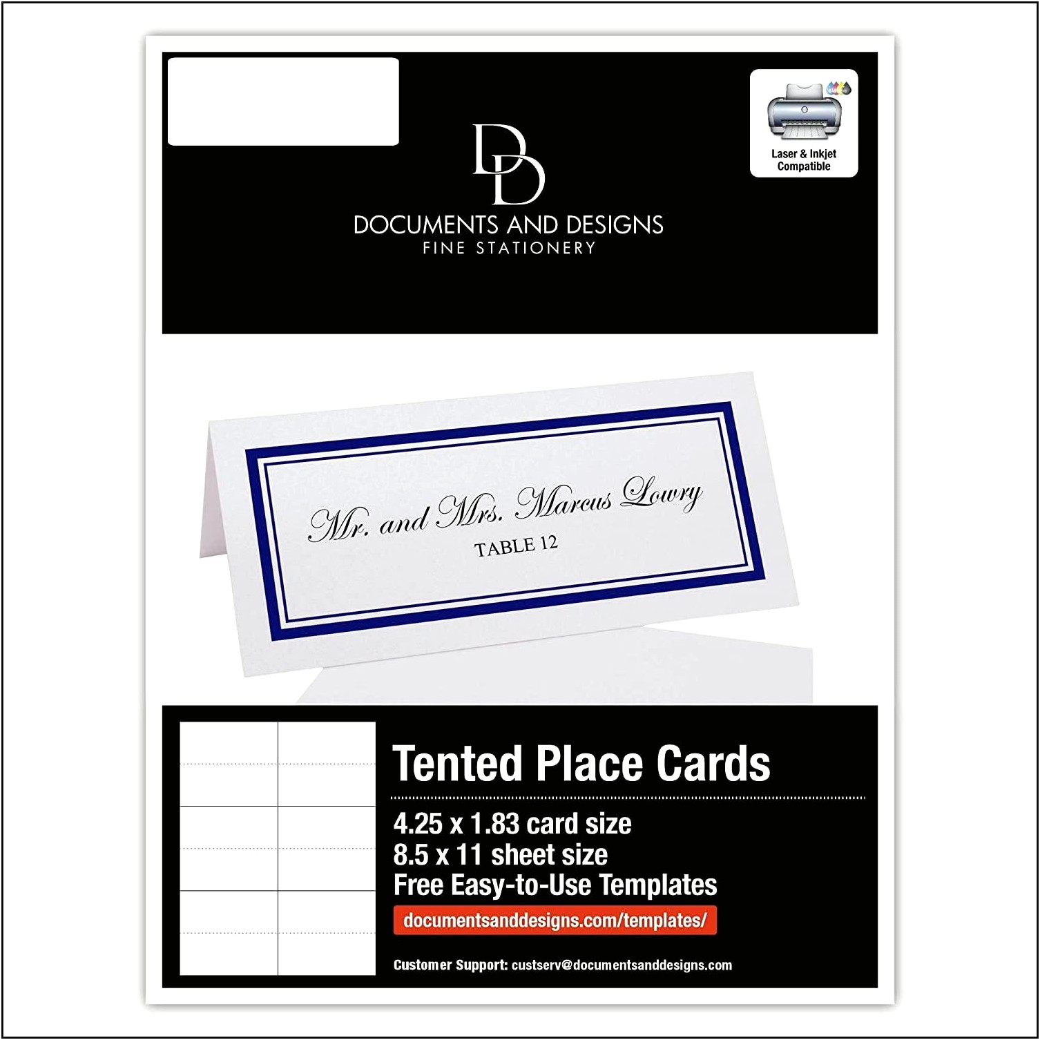 Free Navy Border Place Cards Template
