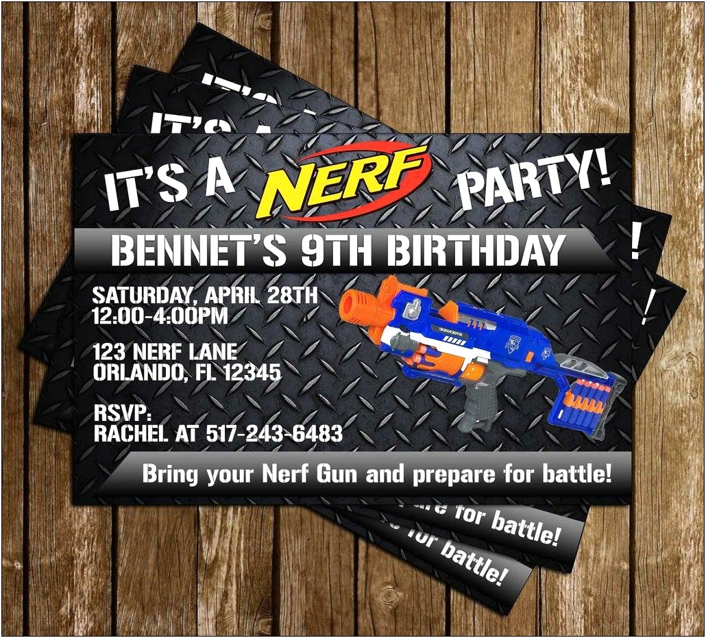 Free Nerf Gun Party Invitation Template