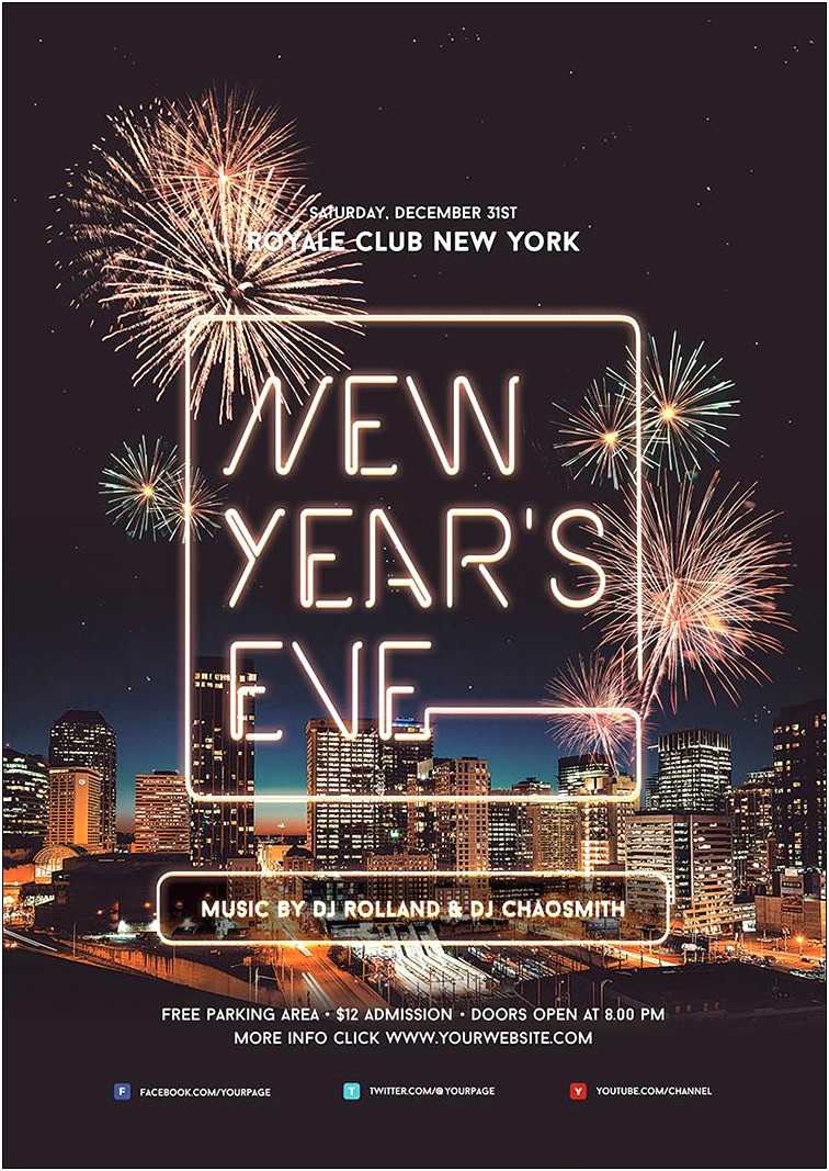 Free New Years Eve 2017 Flyer Template