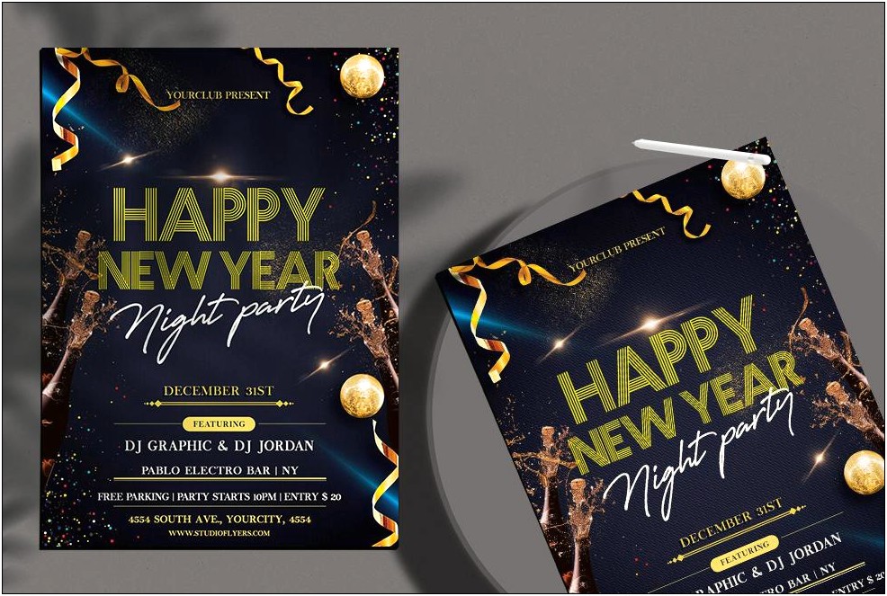 Free New Years Eve Event Flyer Template Psd