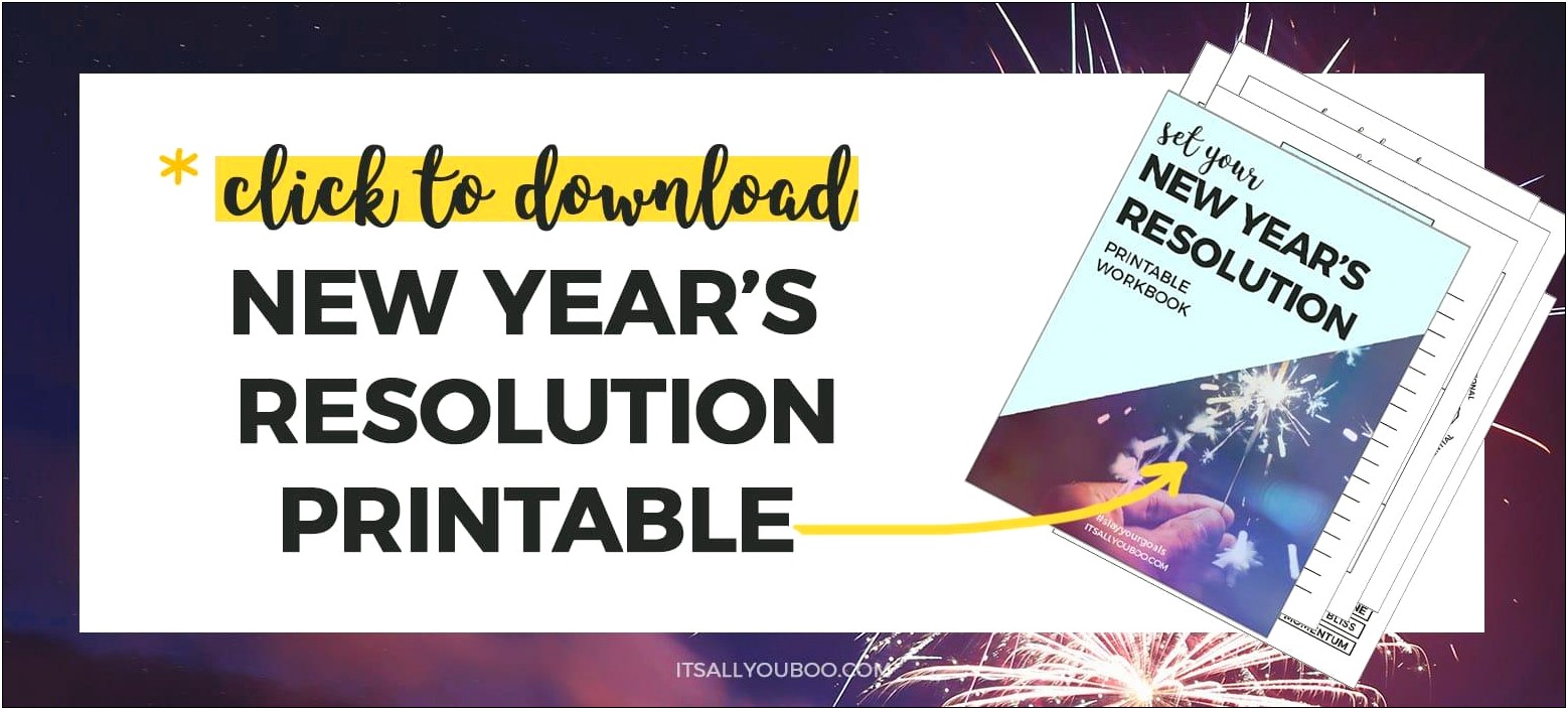 Free New Year's Resolution Template 2020