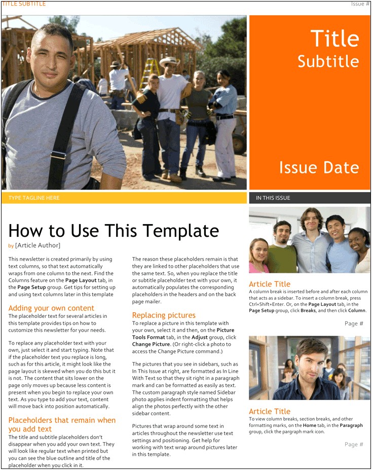 Free Newsletter Layout Templates Download Fkr Word