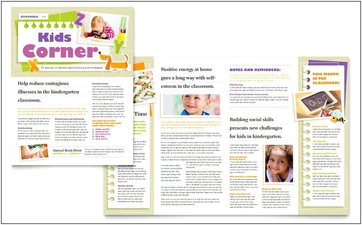 Free Newsletter Templates For Kindergarten Teachers