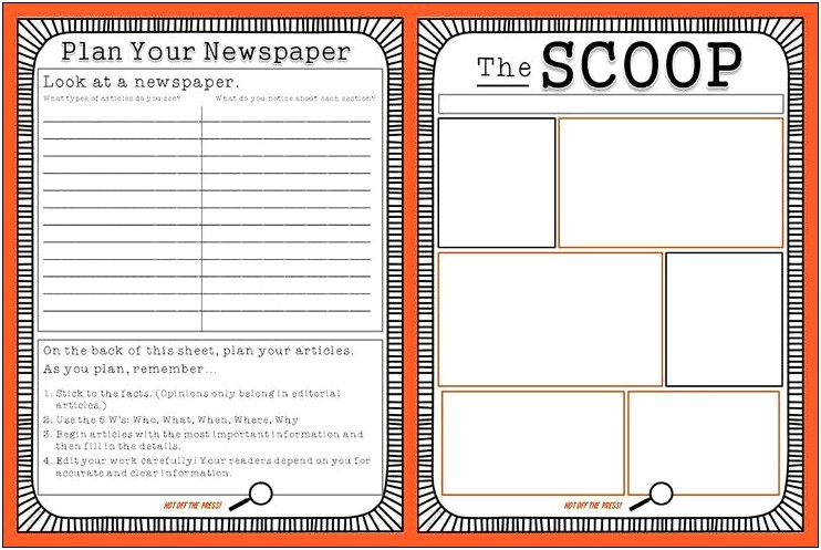 Free Newspaper Article Template For Kids