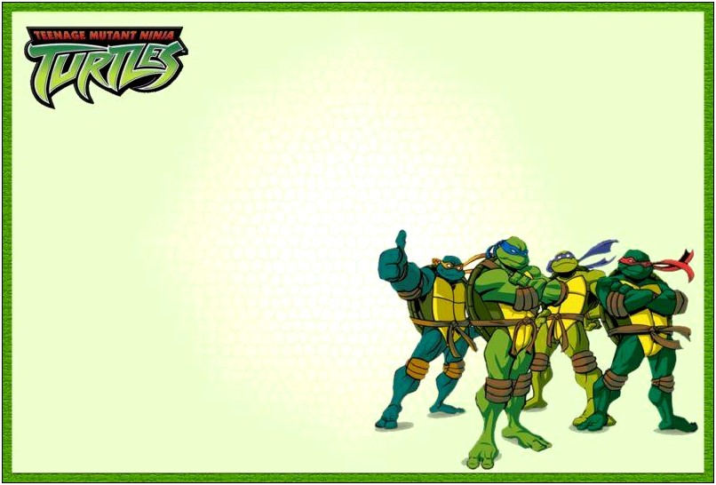 Free Ninja Turtle Birthday Invitations Template