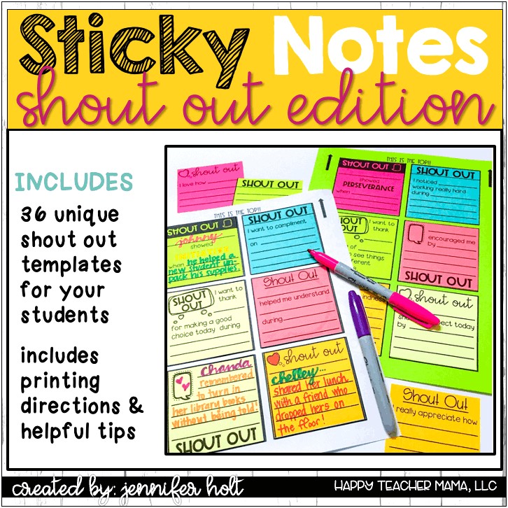 Free Notes Template For Elementary Students