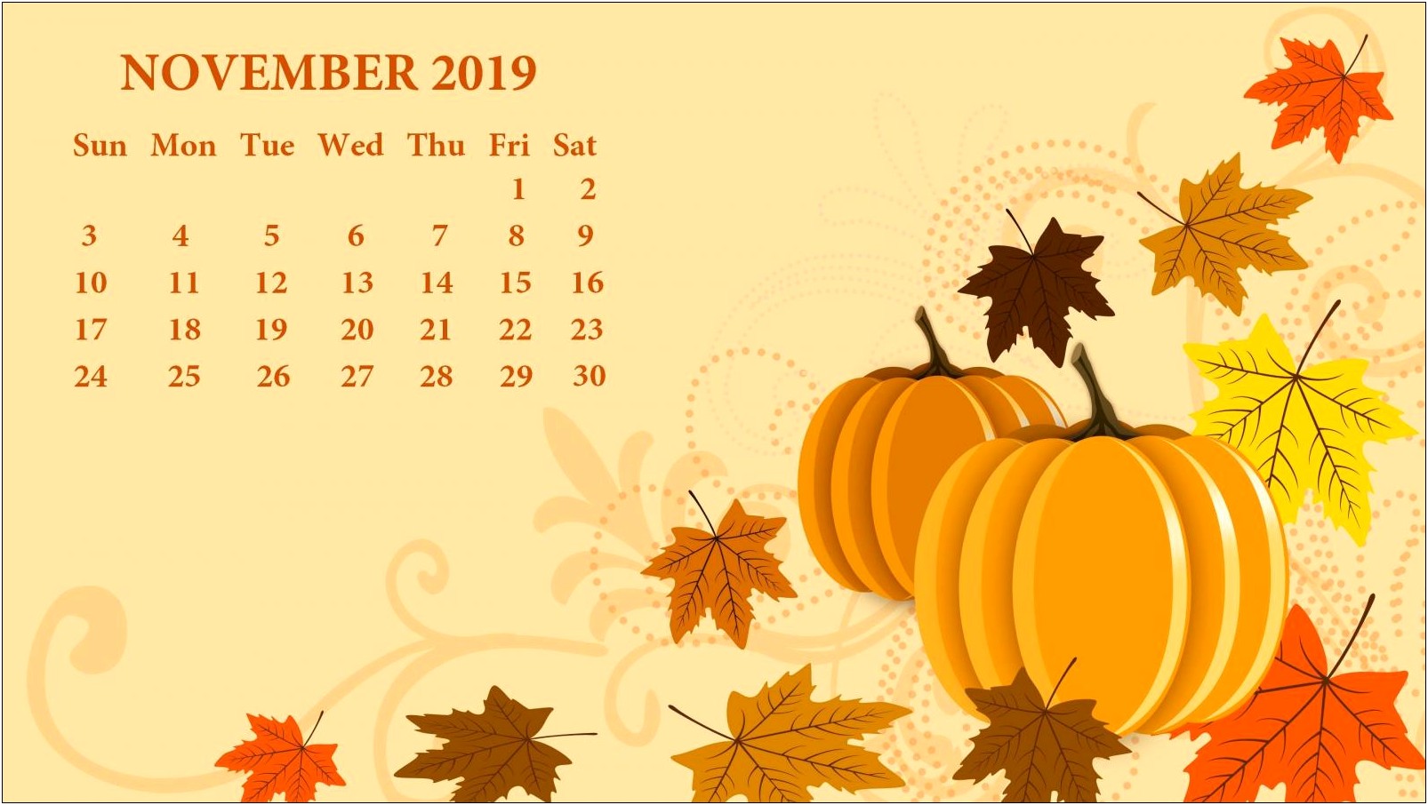Free November 2019 Calendar Template Word