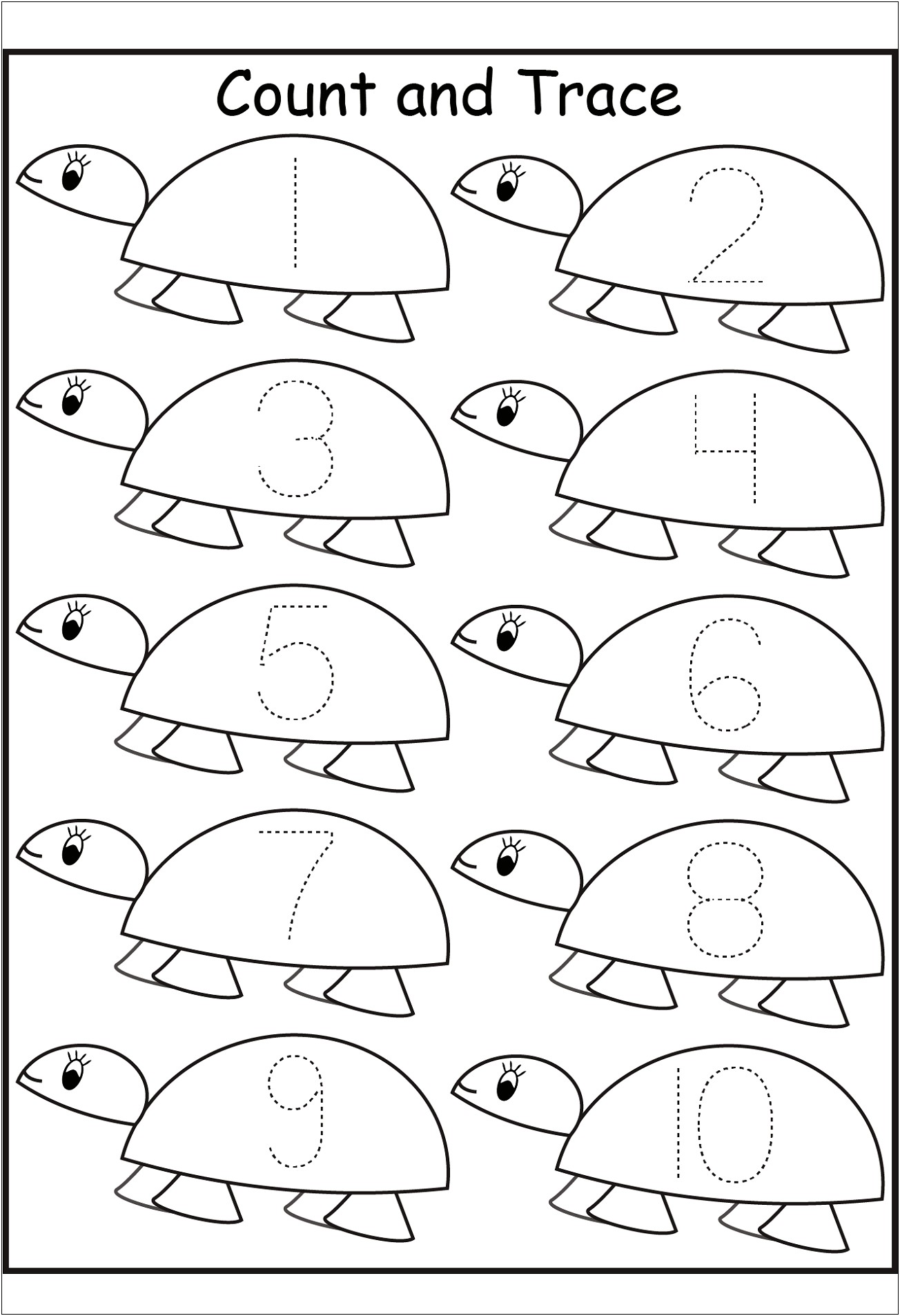 Free Number Tracing Templates For Pre K