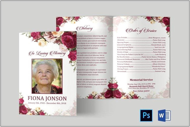 Free Obituary Order Of Service Template