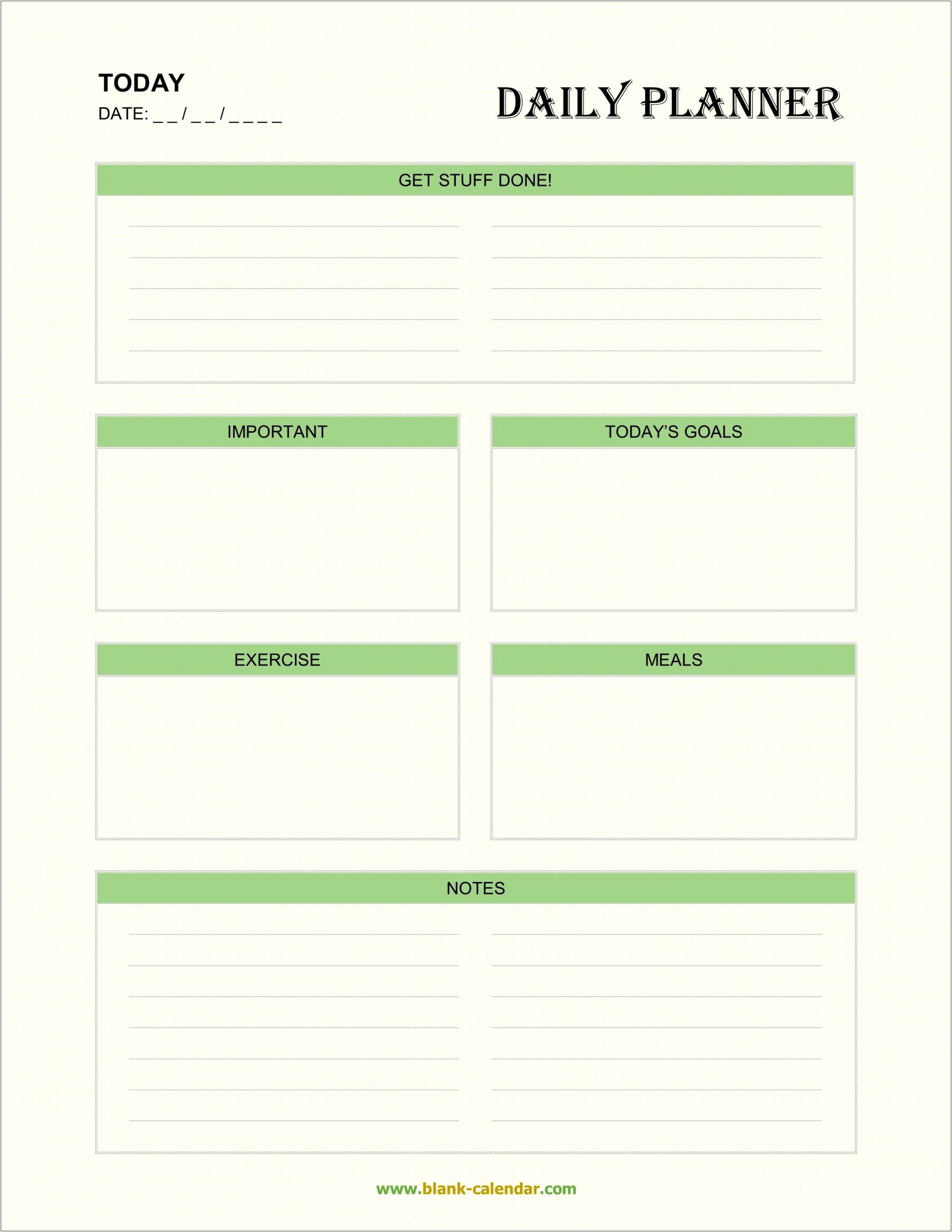 Free Office Daily Planner Template To Do