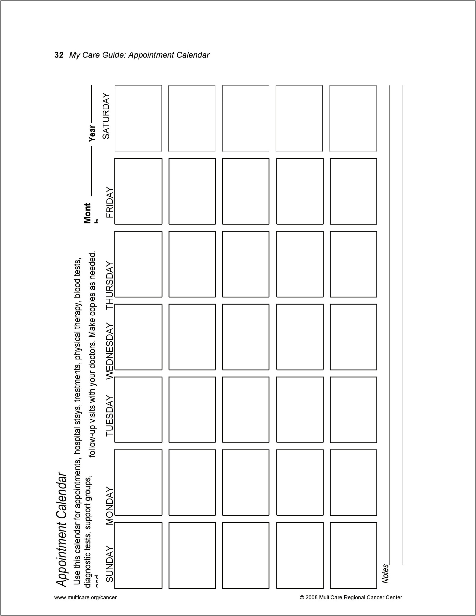 Free Office Printable Appointment Schedule Template