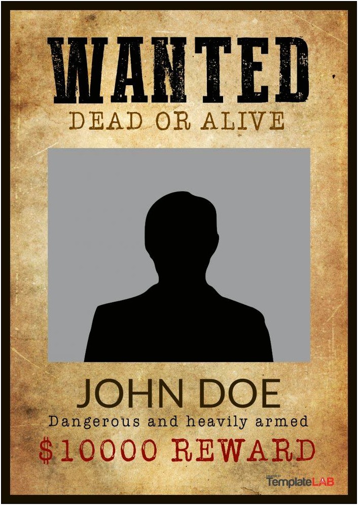 Free Old West Wanted Poster Template