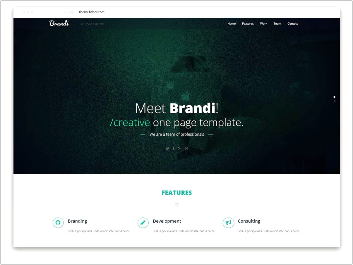Free One Page Responsive Template Html5