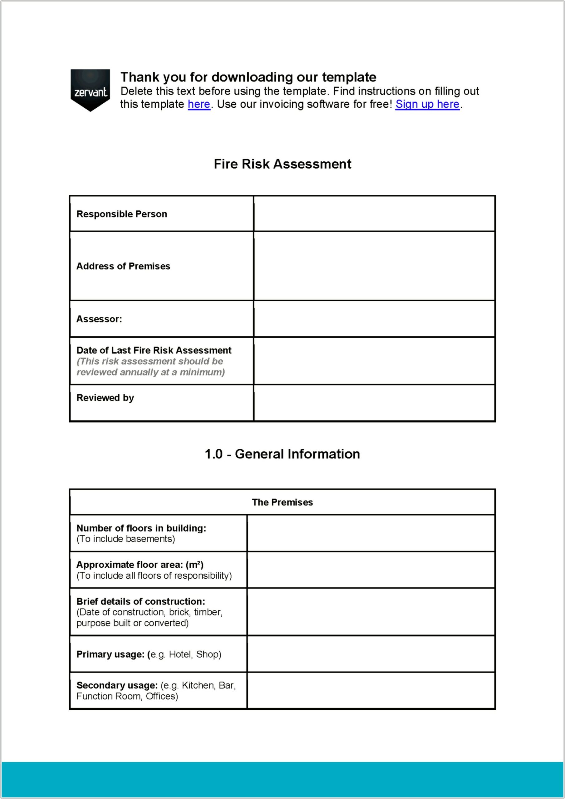 Free Online Fire Risk Assessment Template