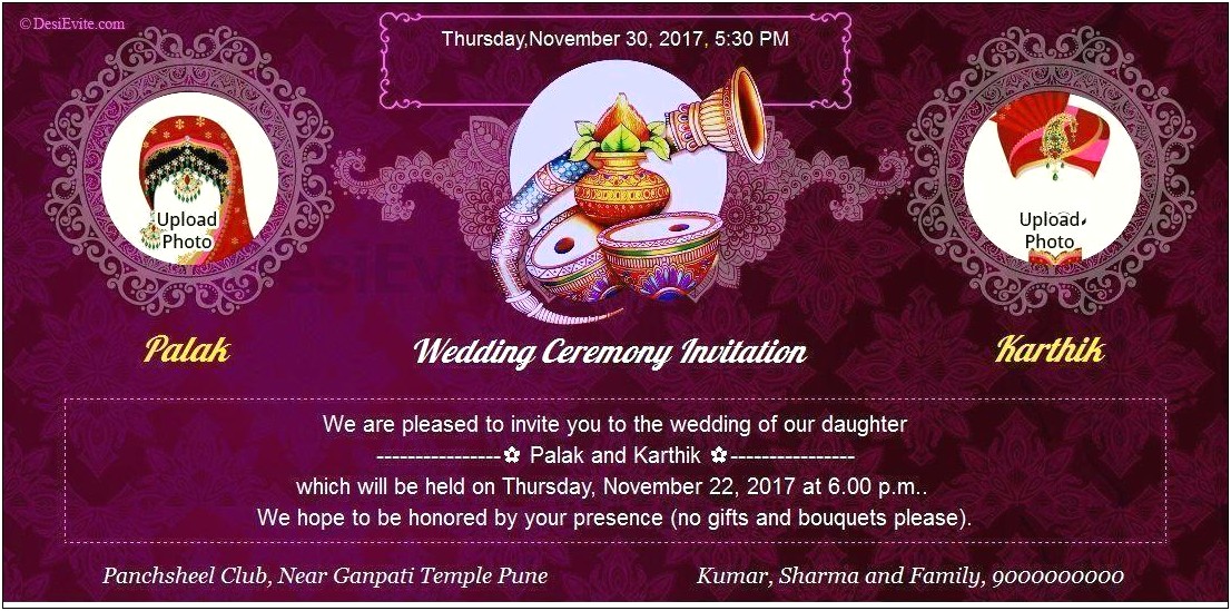 Free Online Hindu Wedding Invitation Ecards