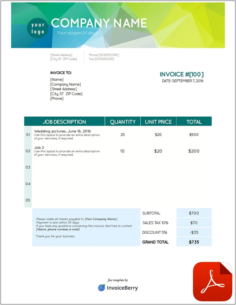 Free Online Invoice Templates For Mac