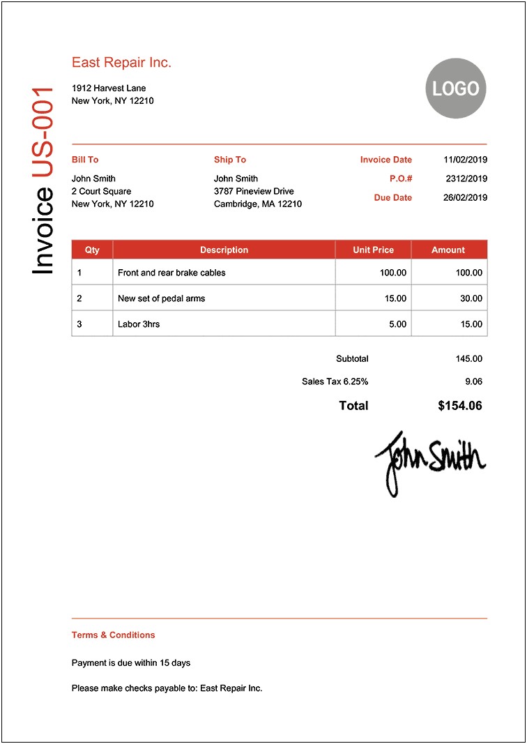 Free Online Invoice Templates For Word