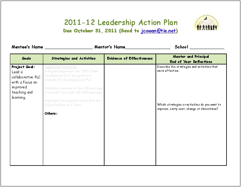 Free Online Leadership Action Plan Template