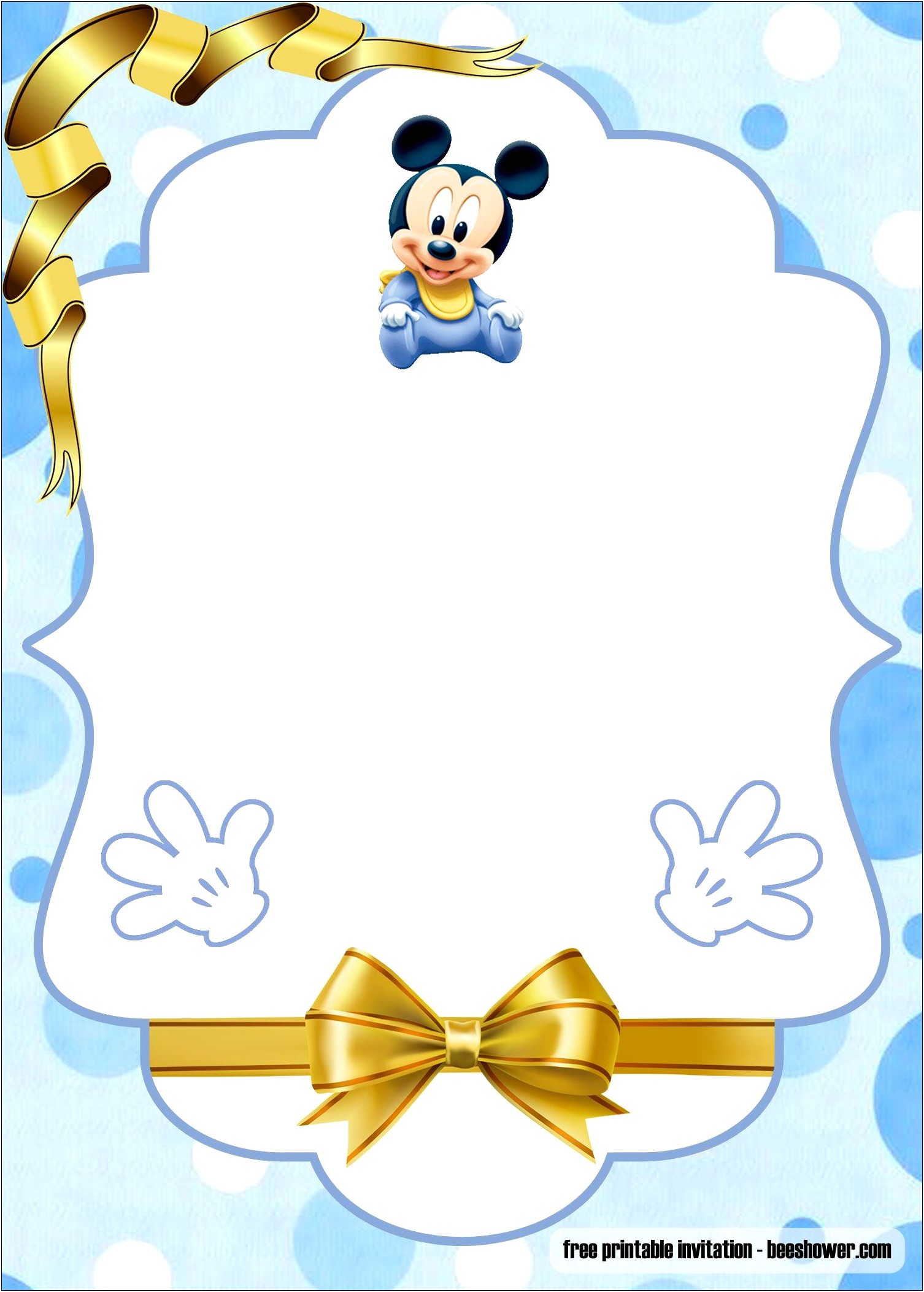 Free Online Mickey Mouse Baby Shower Invitations Templates