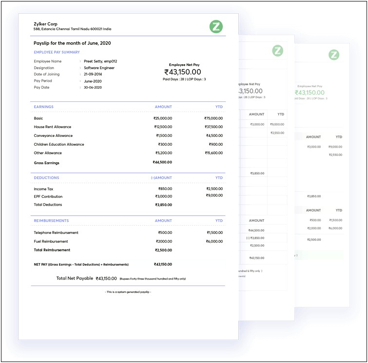 Free Online Payslip Template South Africa
