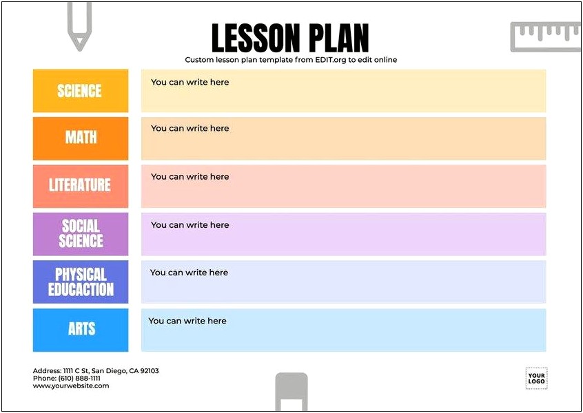 Free Online Preschool Lesson Plan Templates