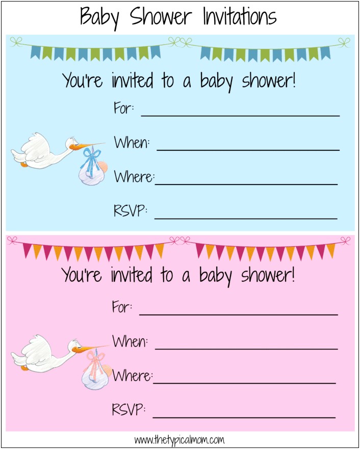 Free Online Printable Baby Shower Invitation Templates