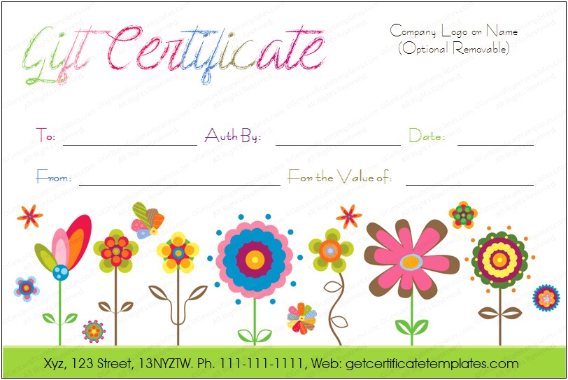 Free Online Printable Gift Certificates Templates