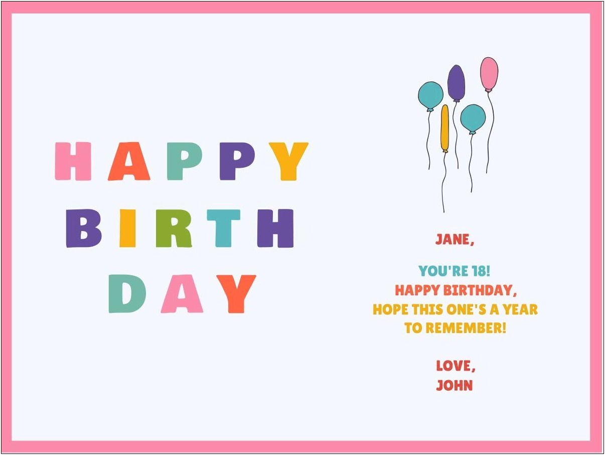 Free Online Template For Birthday Cards