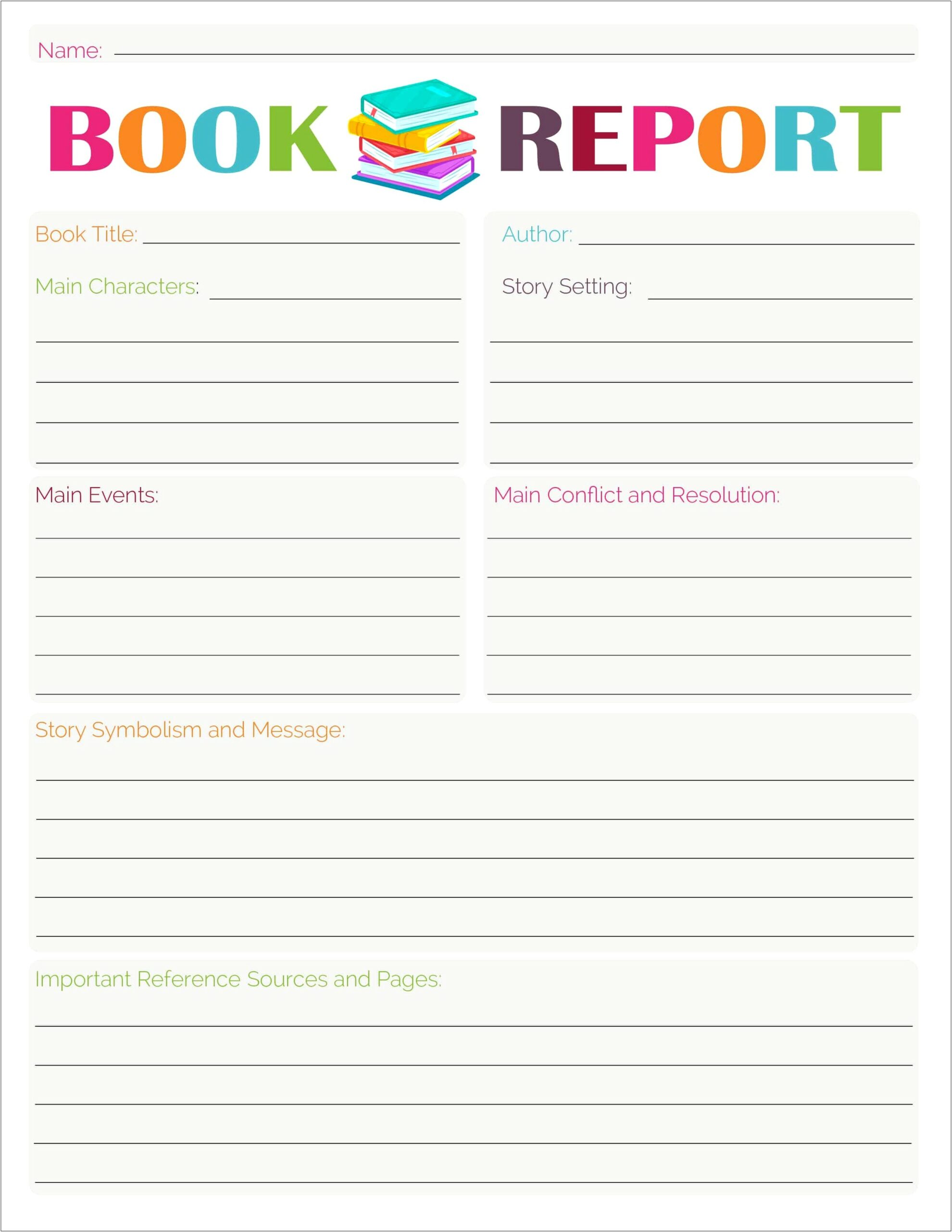 Free Online Template For Elementary Book Reports