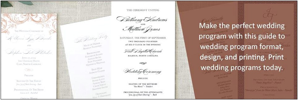 Free Online Templates For Wedding Programs