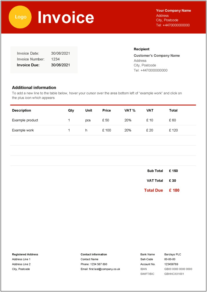 Free Open Source Barter Invoice Template