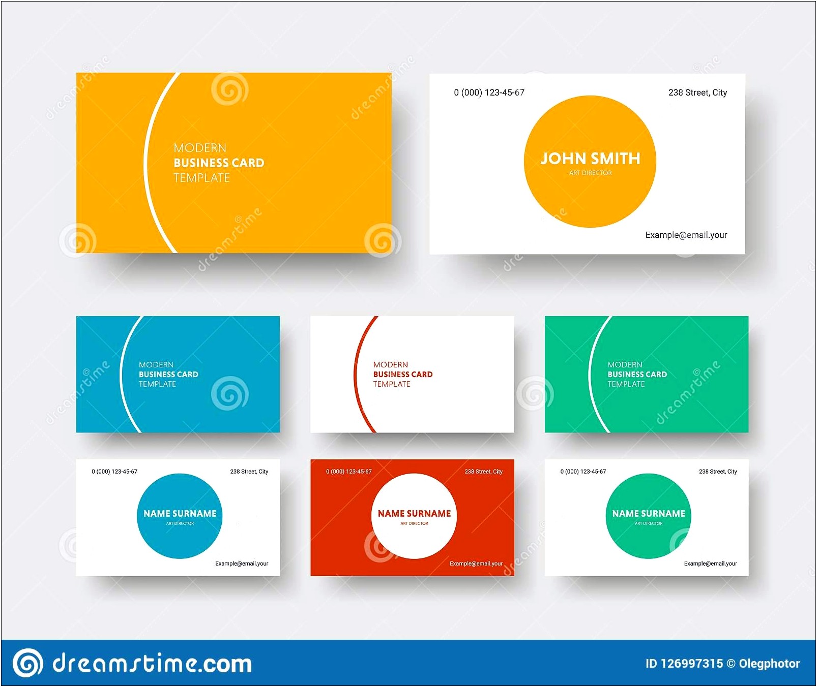 Free Orange And Blue Business Card Templates