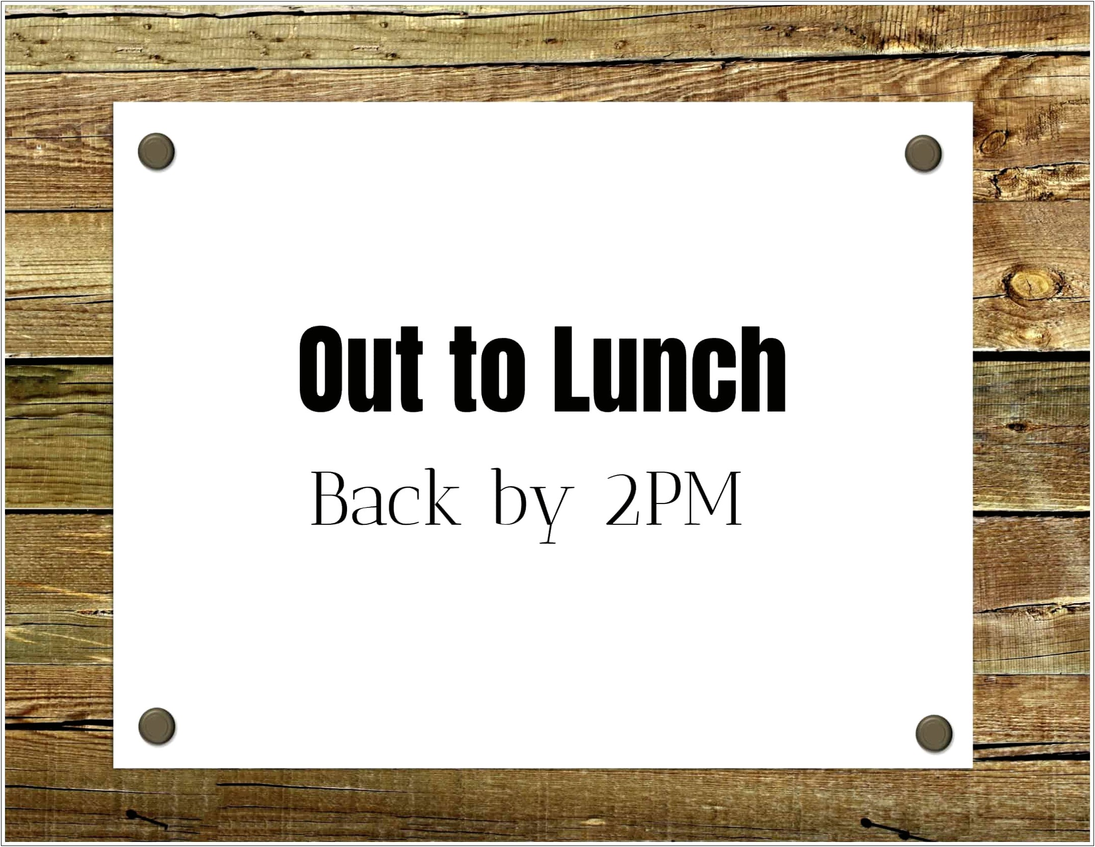 Free Out To Lunch Sign Template