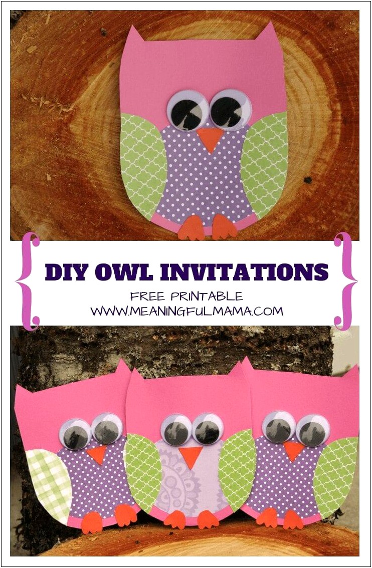 Free Owl Birthday Party Invitation Template