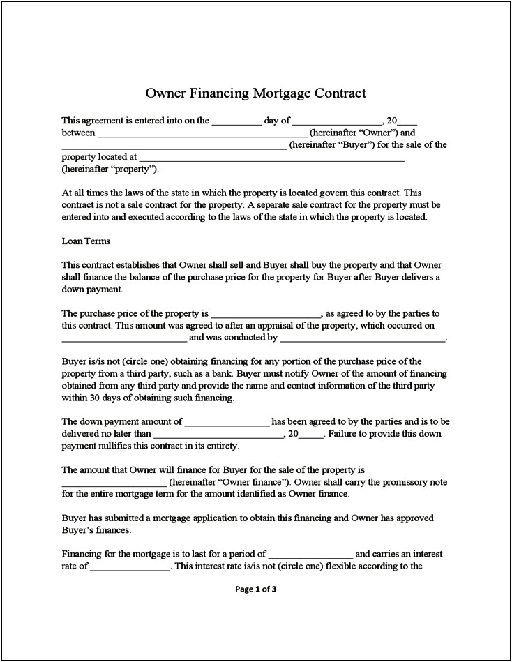 Free Owner Finance Contract Template For Trucks