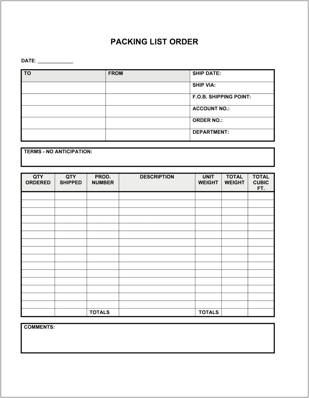 Free Packing Slip Template For Office