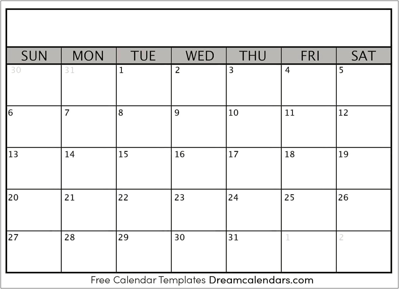 Free Page A Day Calendar Template