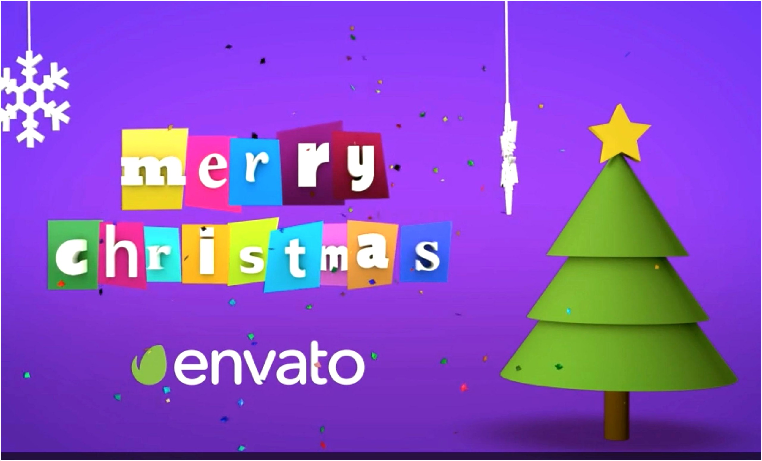 Free Particle Christmas Tree After Effects Template