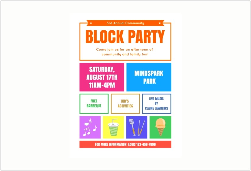 Free Party Flyer Templates Block Party