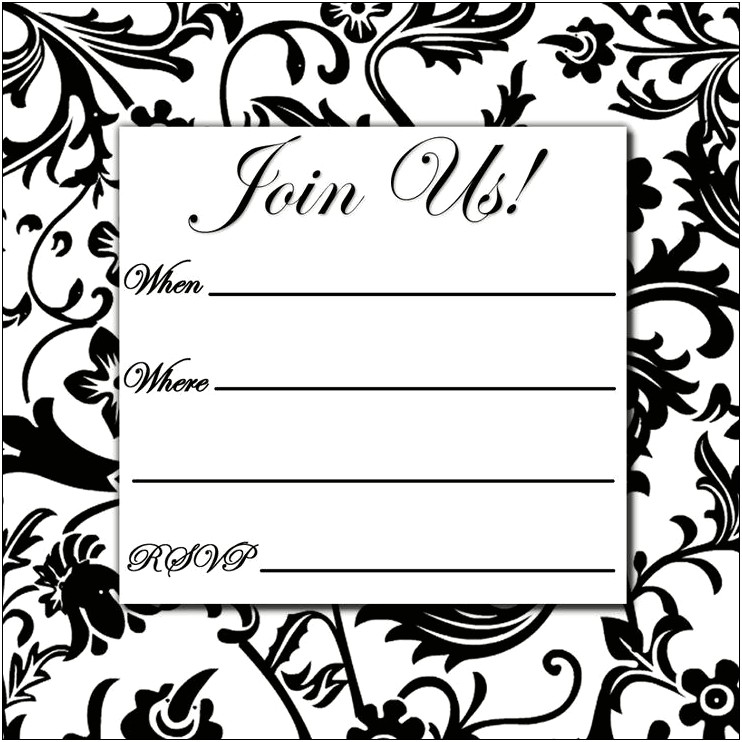 Free Party Invitation Template Black And White