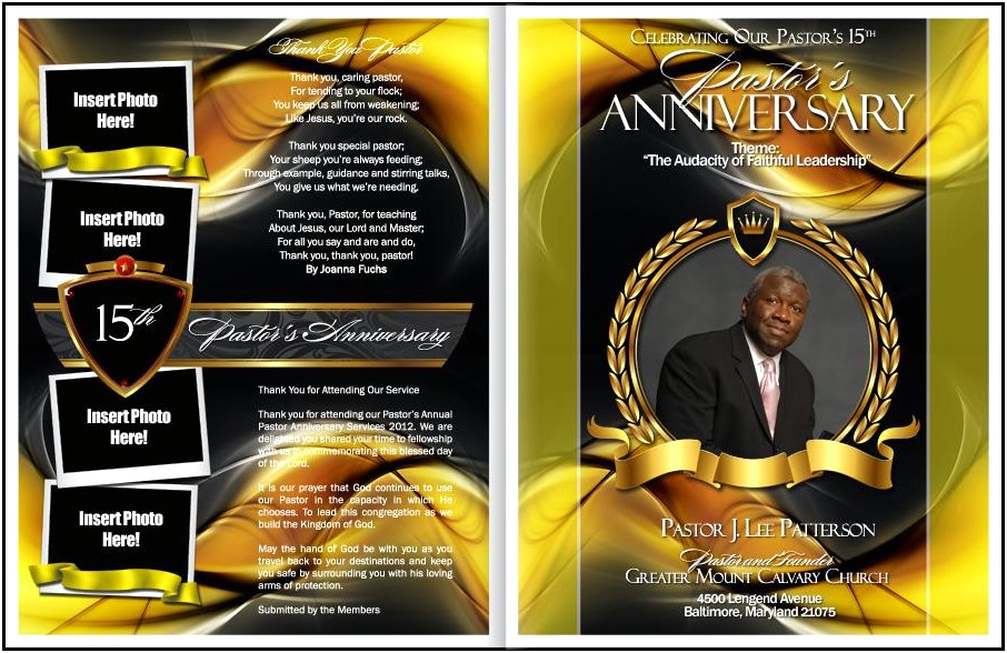 Free Pastor And Wife Anniversary Program Template